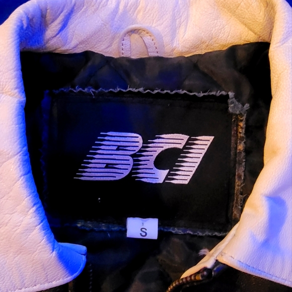 BCI  black leather jacket with US flag - Picture 3 of 3